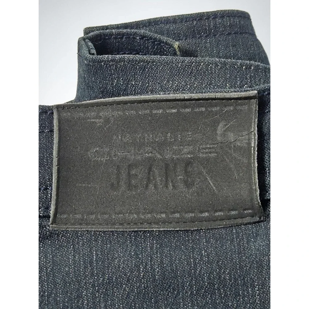 Nathalie Chaize Mixed Media Denim Wool Blend Wide Leg Trousers Black Blue Size 8 - Picture 6 of 8